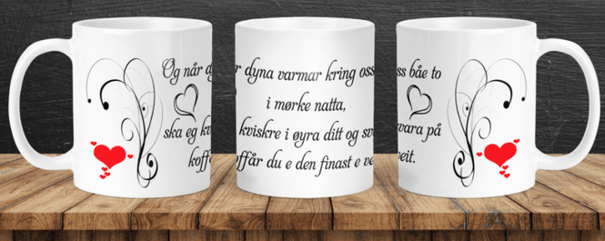 Hovedbilde Kopp- Og når dyna varmar kring oss båe..