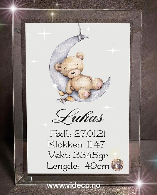 Hovedbilde Krystall ramme m/fødsels info