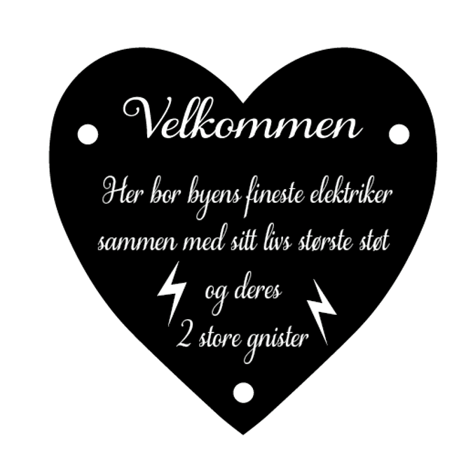Hovedbilde Acrylskilt- Her bor en elektriker...