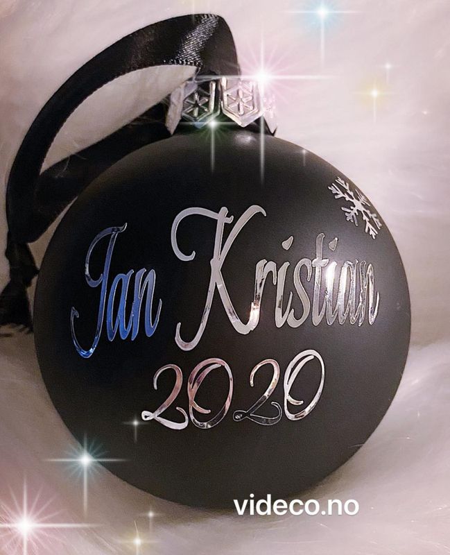 Julekule med navn- sort
