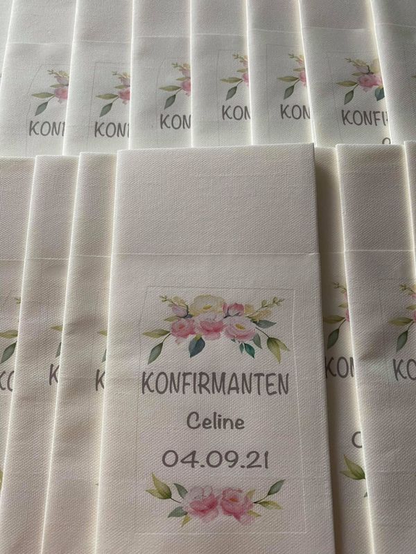 Serviett m/trykk- Konfirmasjon/bunad