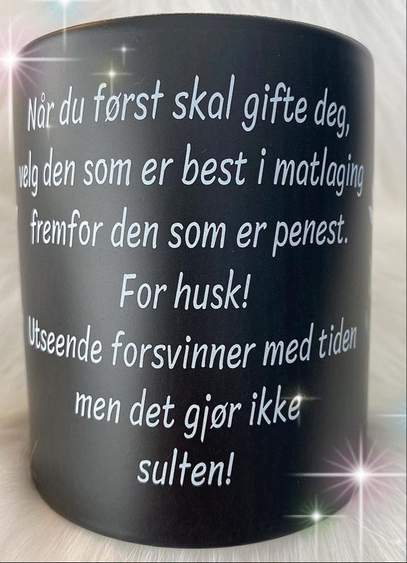 Kopp- Når du først skal gifte deg, sort