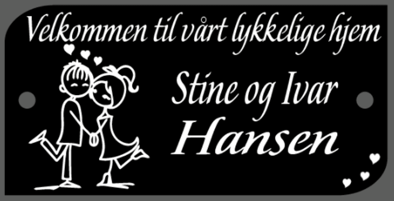 Akrylskilt- Velkommen til vårt lykkelige hjem