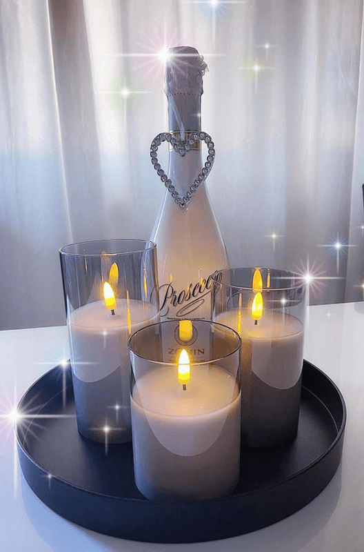 Ledlys i glass, 10cm