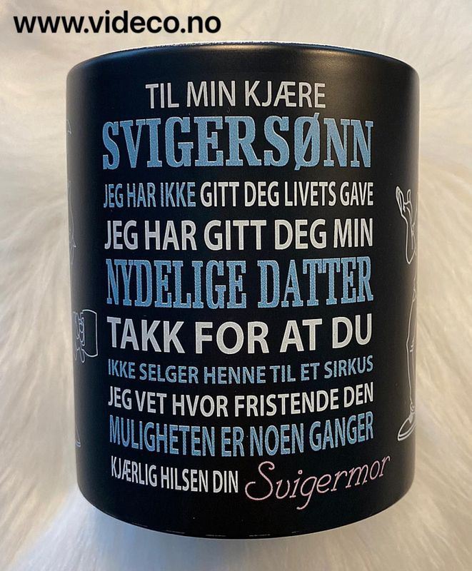 kopp- Til min kjære svigersønn fra svigermor -sort