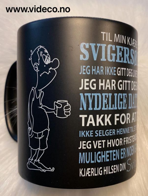 Kopp. Til min kjære svigersønn fra svigerfar - sort