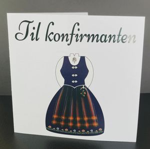 Hovedbilde Kort konfirmant - Nordlands bunad m/tekst