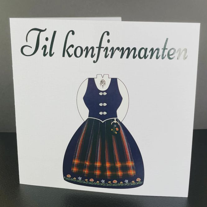 Hovedbilde Kort konfirmant - Nordlands bunad m/tekst