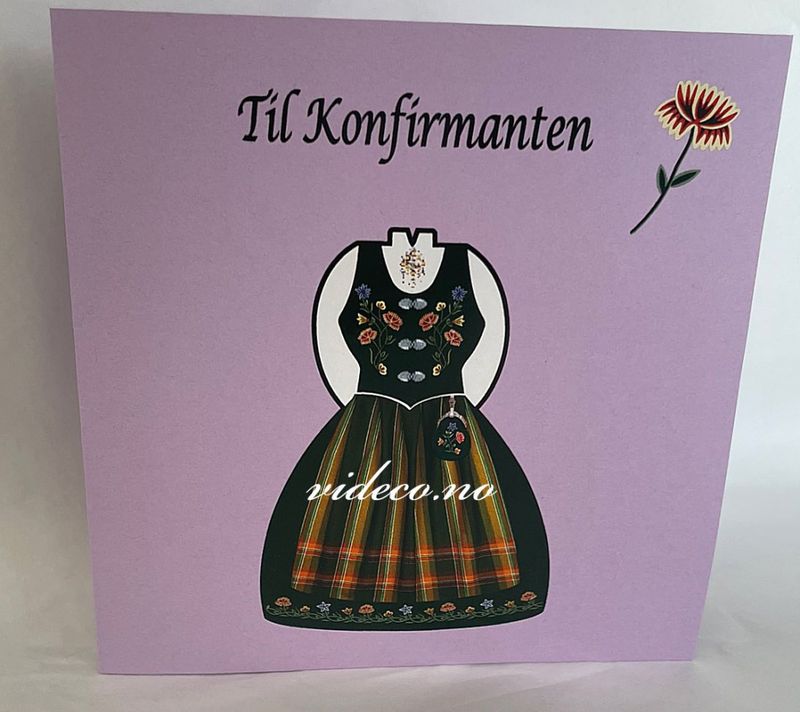 Kort - Bunad , lys blå