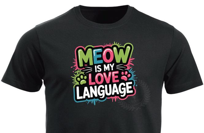 Hovedbilde T-shirt  - Meow is my LOVE language