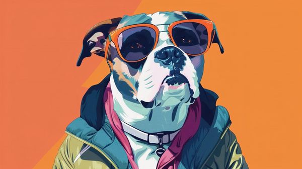 Plakat - Hund m/jakke og briller