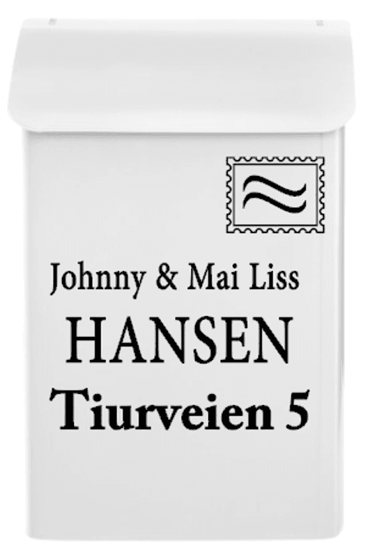 Egen tekst på postkasse