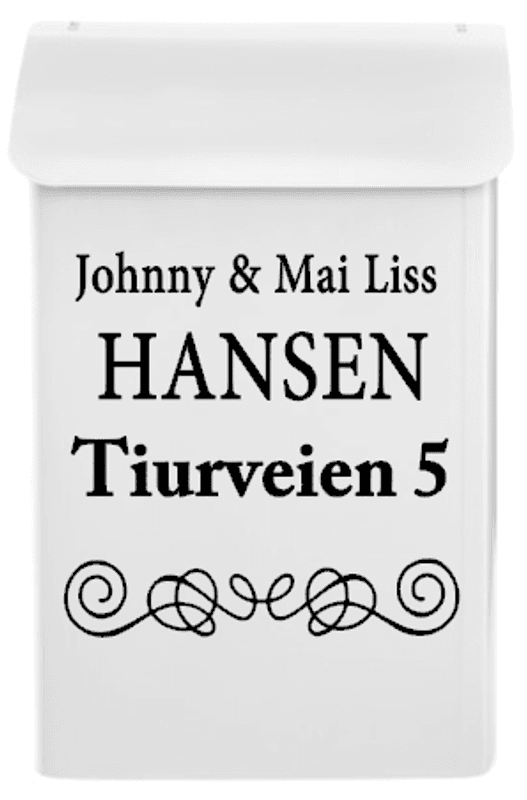 Egen tekst på postkasse