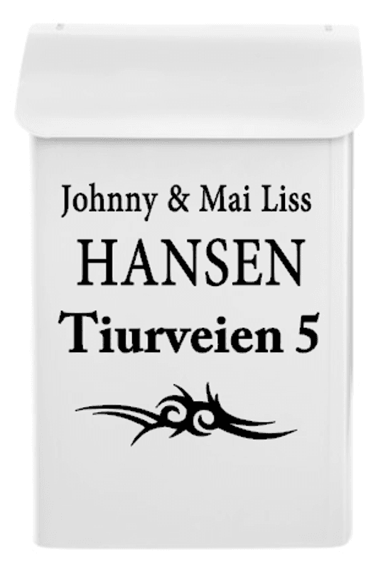 Egen tekst på postkasse